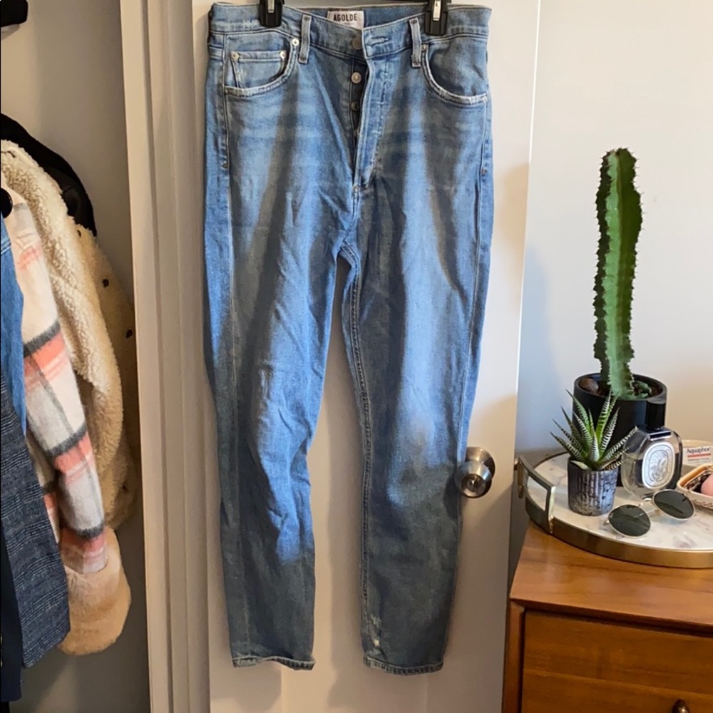 AGOLDE Nico High Rise Slim Fit in Embark blue jean